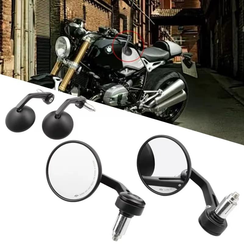 2 Pçs/1 Par Motocicleta Espelho Redondo Scooter Espelhos Retrovisores Eletromóvel Lateral Traseiro Moto Para Harley Vint