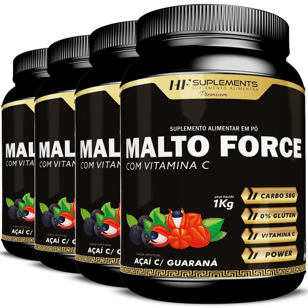 4x MALTO FORCE MALTODEXTRIN C/ VITAMINA C 1KG HF SUPLEMENTS