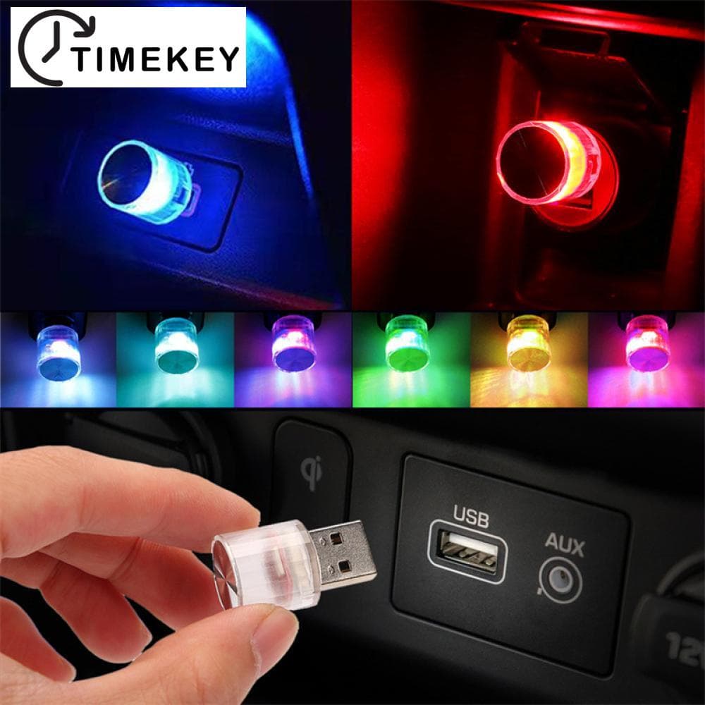 TKEY Mini USB Carro Luzes LED Atmosféricas Para Carros Lâmpada Decorativa Festa Modelagem Ambiente Automotivo Plug Play Interiores De Automóveis W7Y1