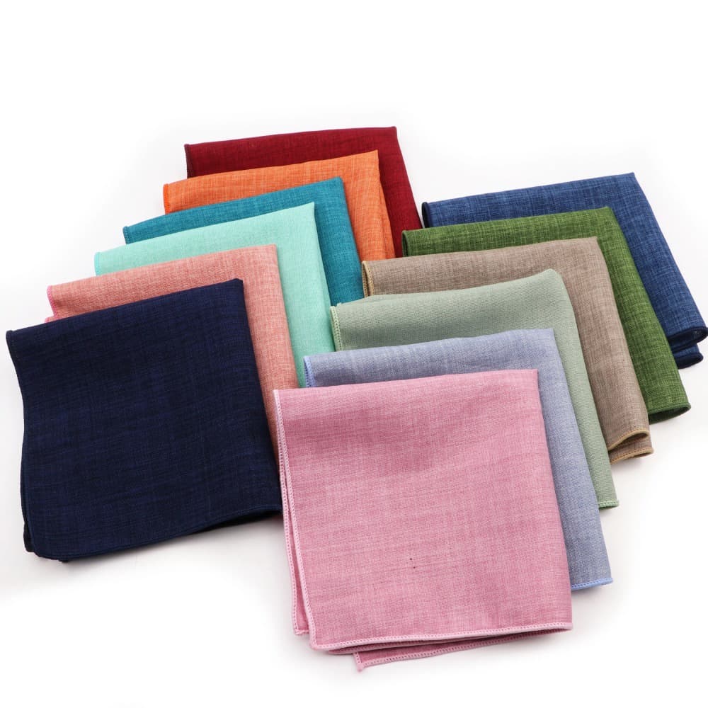 ZONFAZ Cor Sólida 100 % Algodão Hanky Vintage Hankies Fatos De Bolso De Lenço Quadrado Toalha Acessórios Casuais Gift