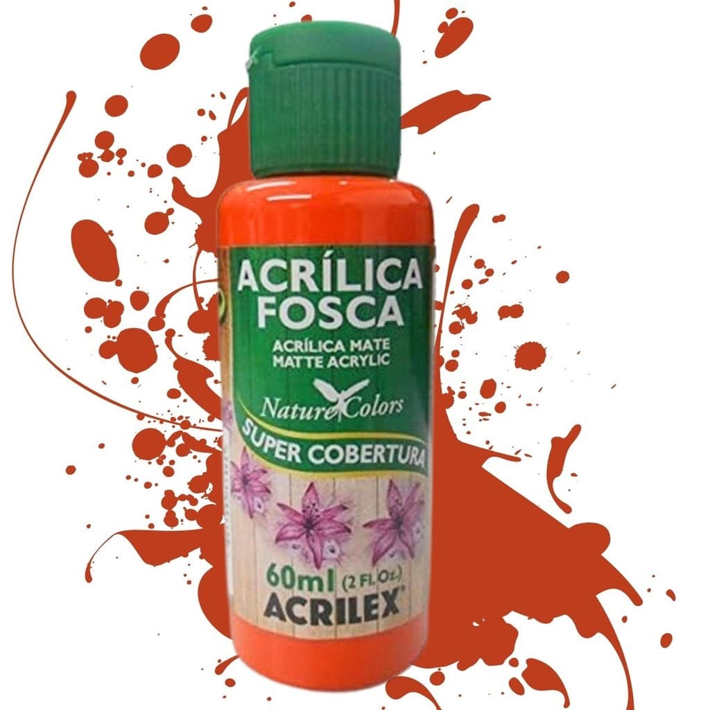 Tinta Acrílica Fosca Nature Colors 60ml - Acrilex 517-laranja