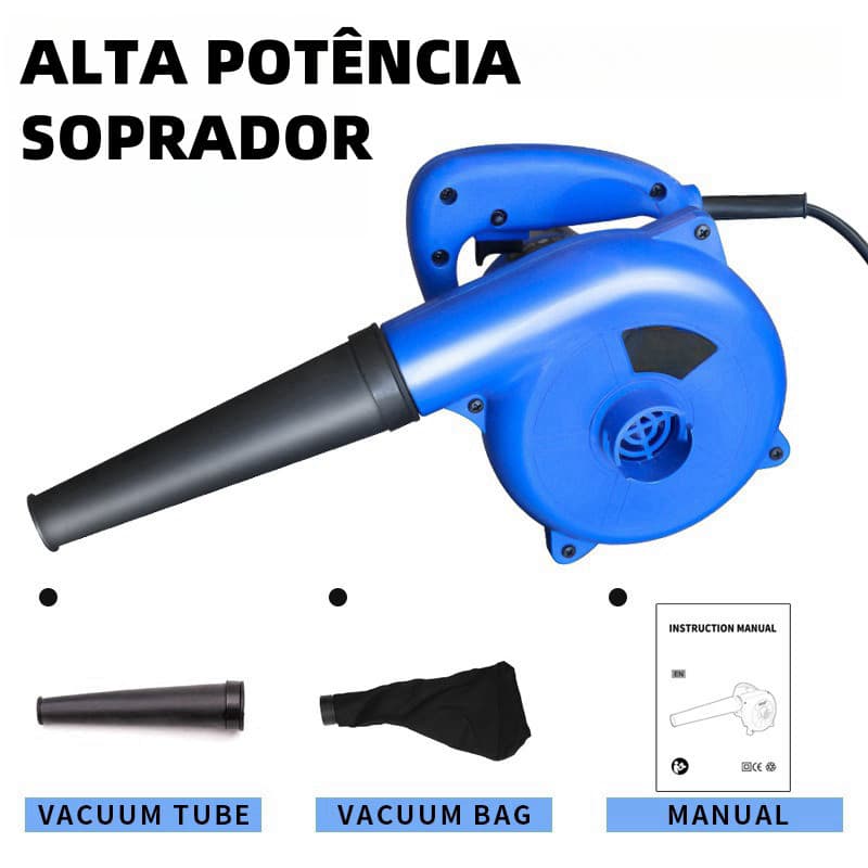 Soprador Aspirador de Pó Poeira e Folhas Eletrico Para Casa e Carro Computador e Notebook 900w
