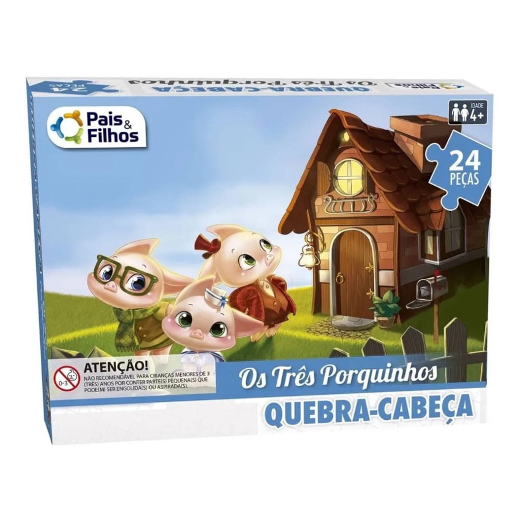 Quebra Cabeça Os Três Porquinhos Infantil Puzzie Didático
