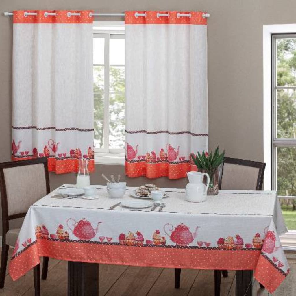 Cortina de Cozinha Com Ilhos Casa Alegre 2,00m x 1,40m
