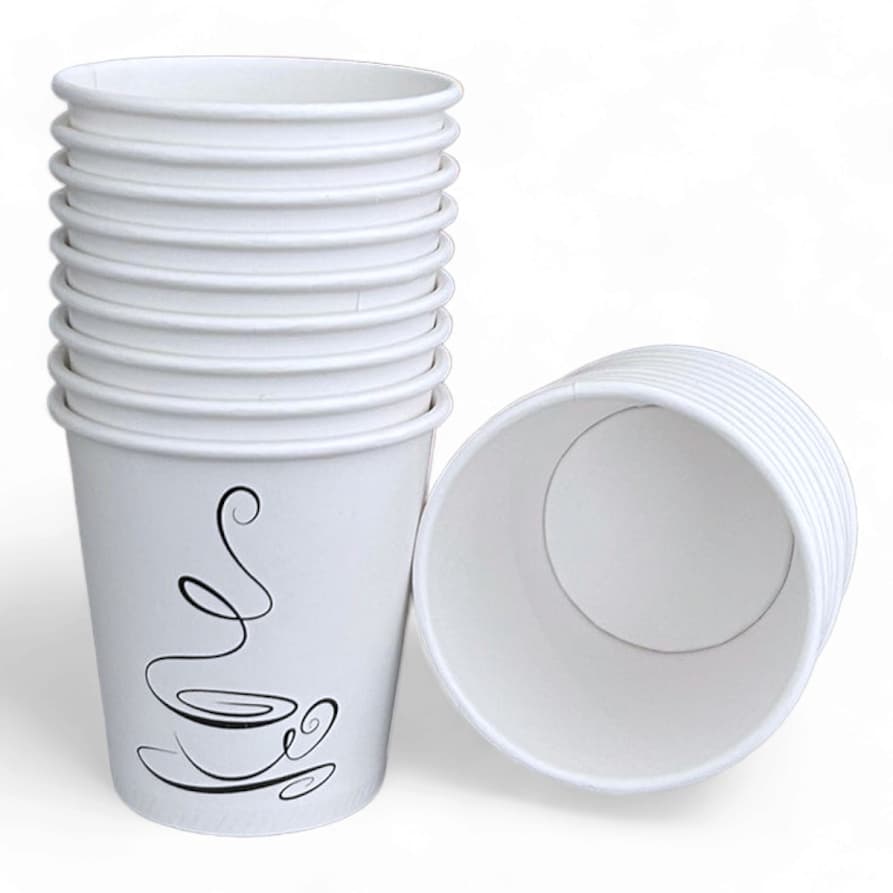 300 Copos De Papel P/ Café C/ Impressão Branco Térmico 100ml