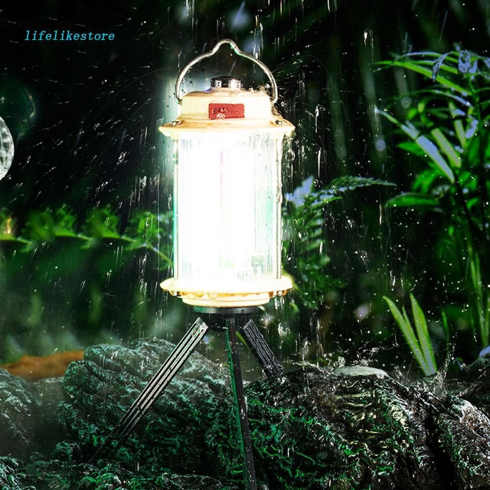 Lampião Luz Forte Com Tripé Para Acampamento Lanterna Portatil Luz de Emergência IP66 Barraca Pesca