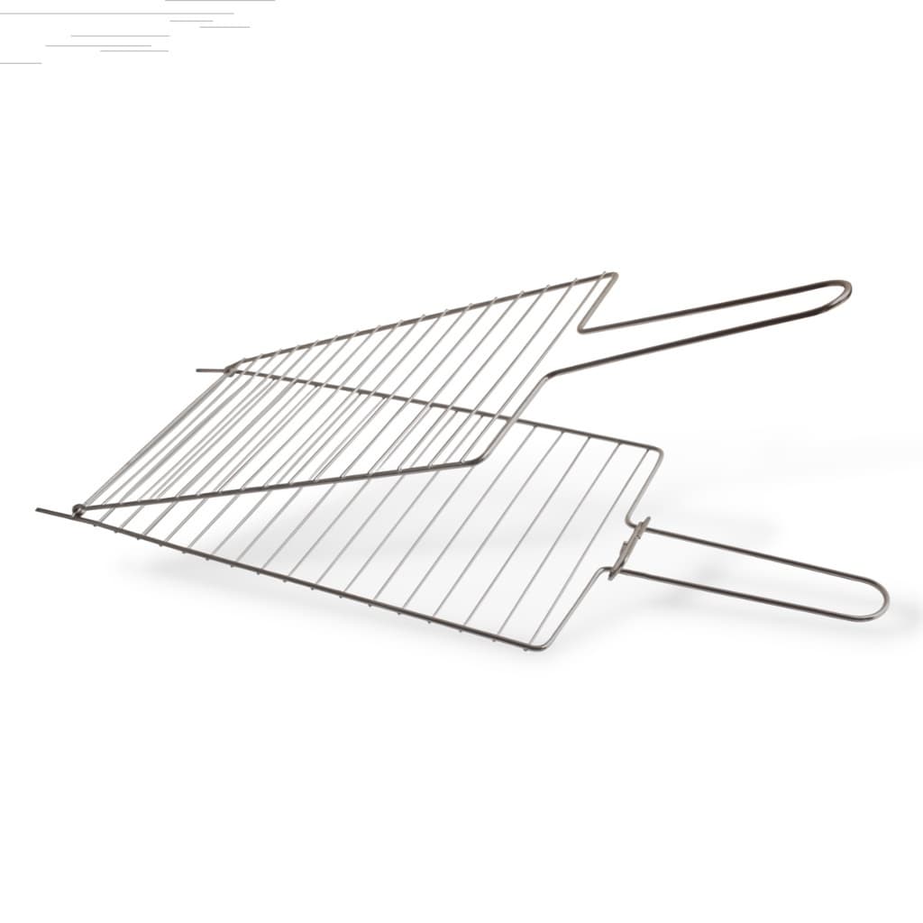 Grelhas para Churrasqueira Dupla Reta Tamanho 54 x 17 cm Para Peixe Frango Muito Pratico Abre  Fecha