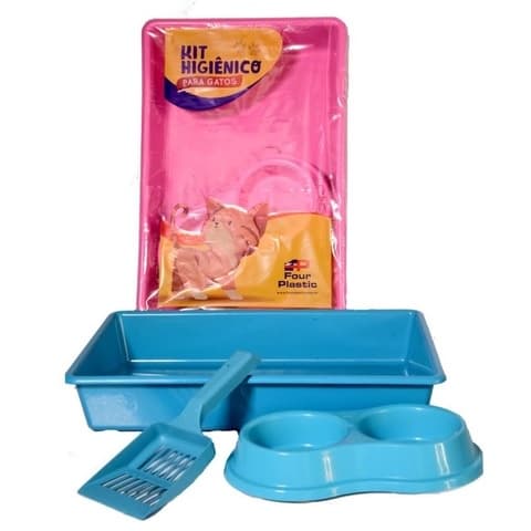 Bandeja Kit para Gato Conjunto Sanitário PÁ e Comedouro Duplo Envio Imediato