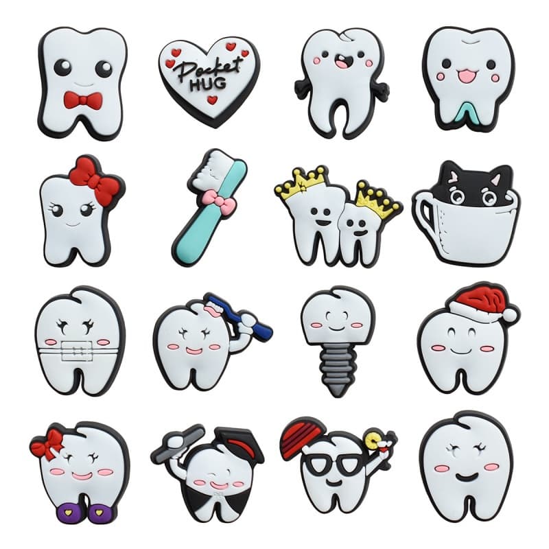 Encantos de sapatos de decorações de Os dentes acessórios de PVC com botão e sandálias pinos de pingente com presentes