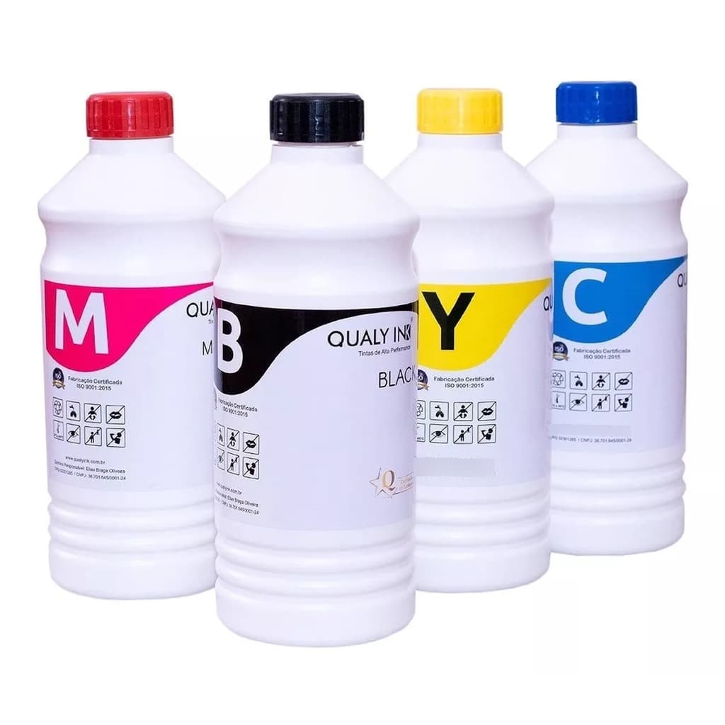 Kit  4 LITROS de Tinta Qualy-ink Compatível Para L355 L365 L375 L395 Otima qualidade e rendimento