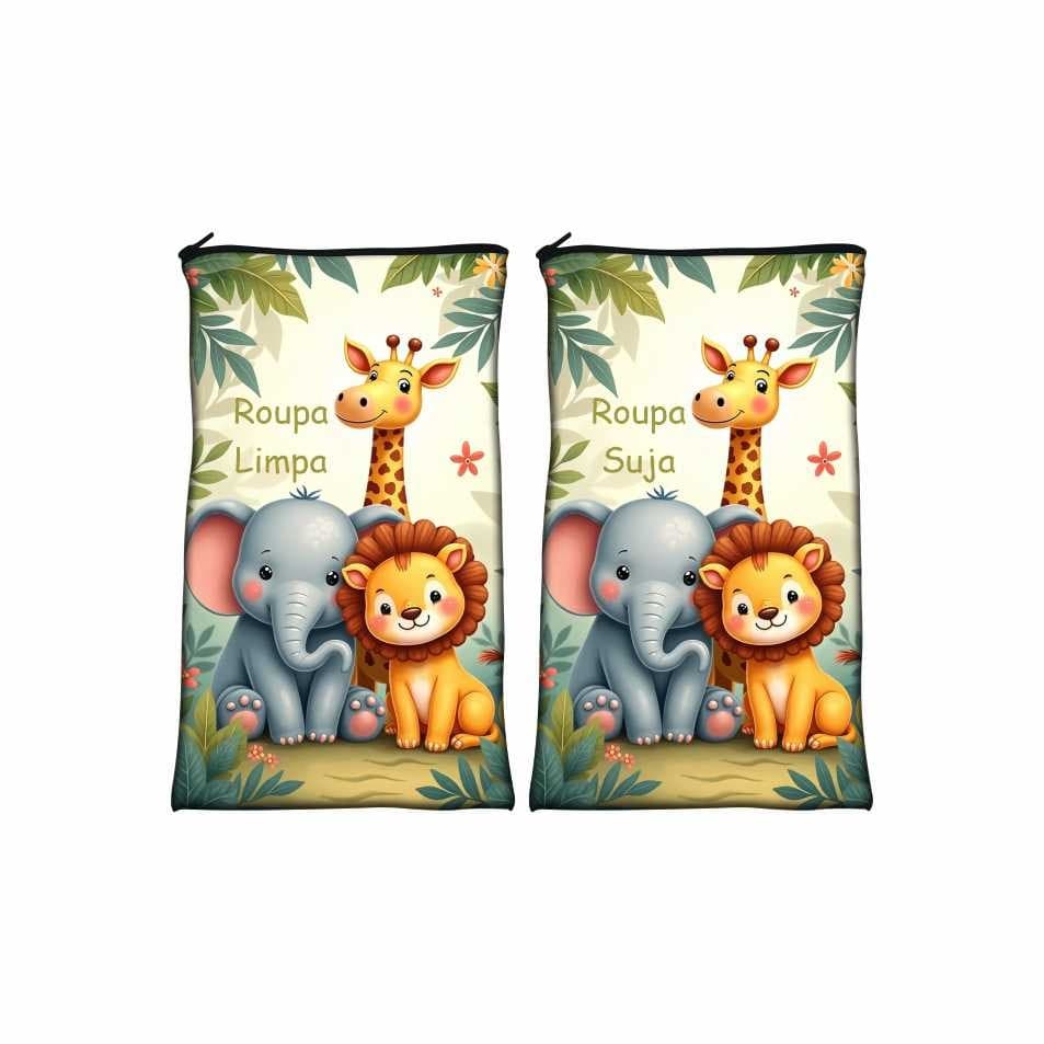 2 Sacos De Roupa Suja E Limpa Para Creche Escola Kit Promoção