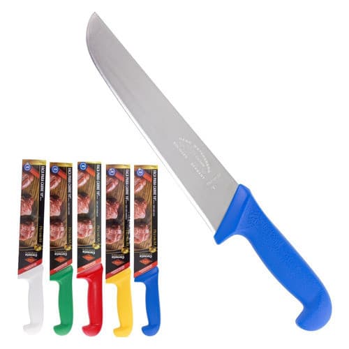 Faca Carne Açougue Churrasco Profissional 10 Corneta Premium Cor Azul
