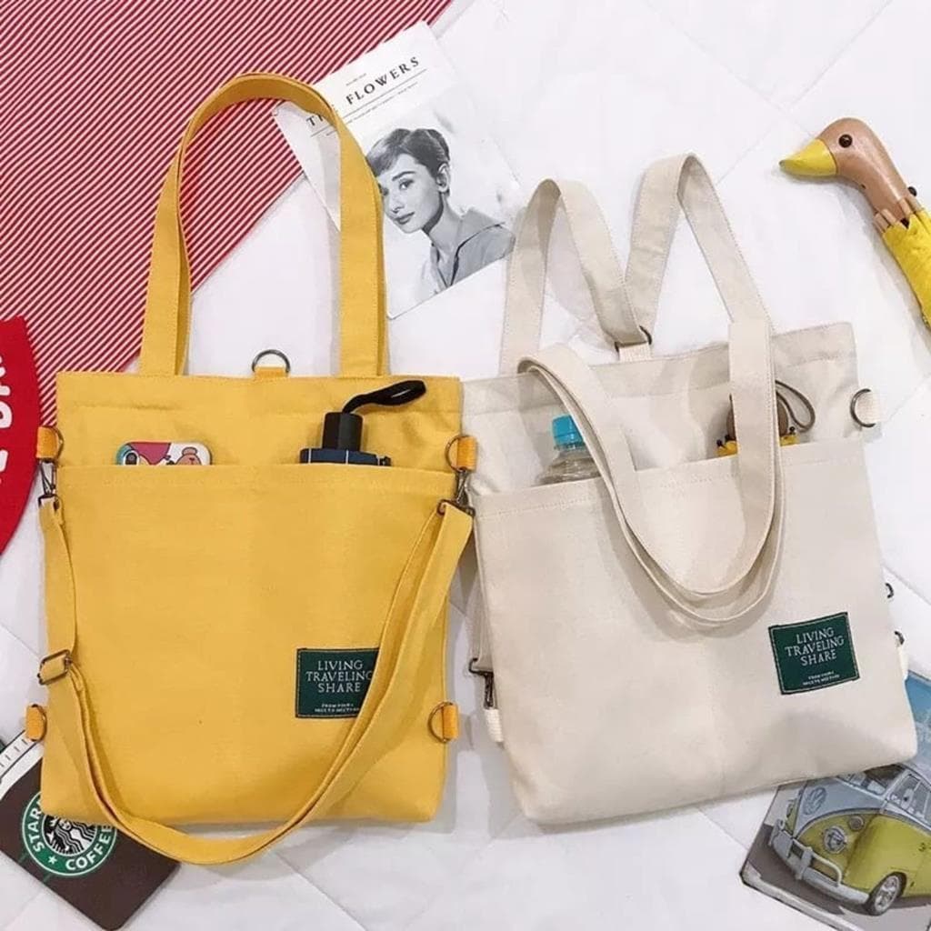 Mochila Bolsa Transversal Feminina Lona Importada Oferta