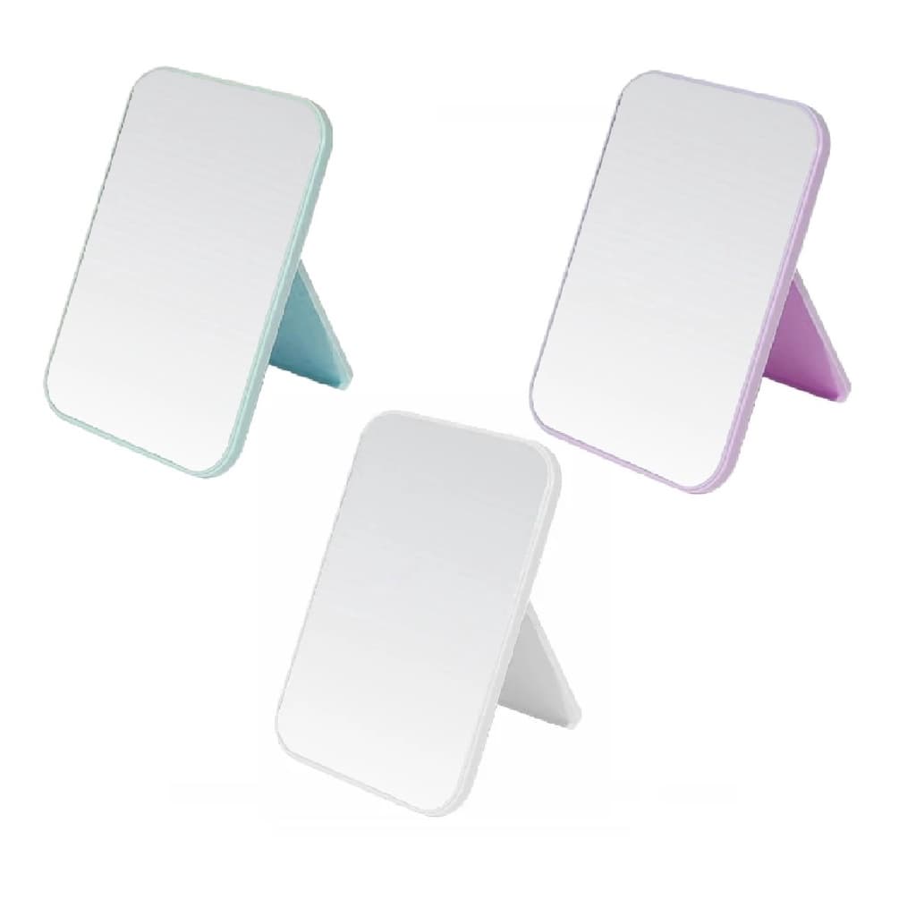 10 Espelhos Retangular De Mesa C/ Suporte Maçã Apple Maquiagem