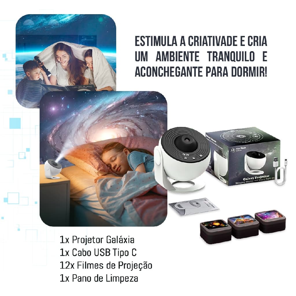 Projetor Galaxia Luminaria Led Estrelas Terra Lua Nebulosa Giratorio 360 Teto Parede Luz Noturna Abajur Quarto Infantil
