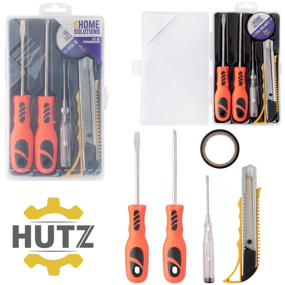 Kit Ferramenta Com Chave Para Teste + Estilete + Fita Isolante E Chave Fanda Philips Hutz