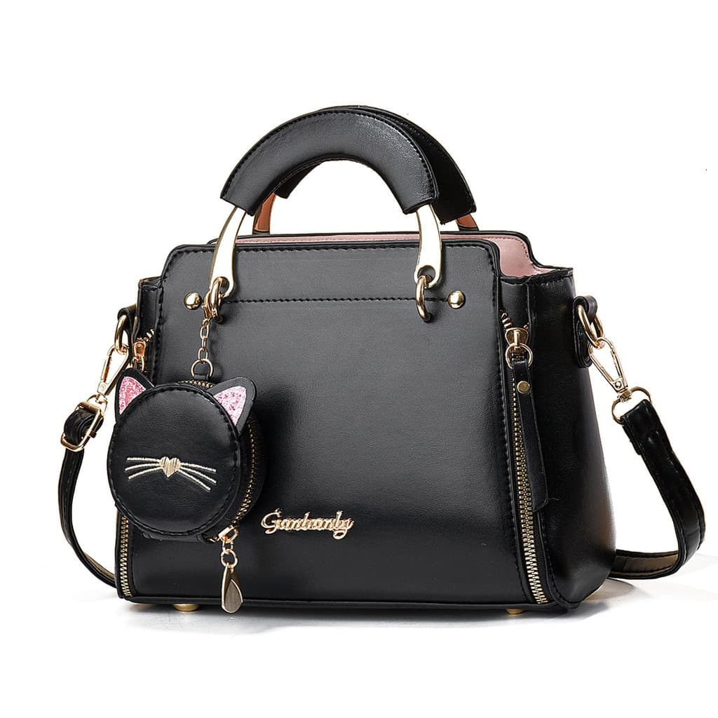 Moda doce bolsa feminina estilo coreano casual personalidade bolsa de ombro de gato mensageiro
