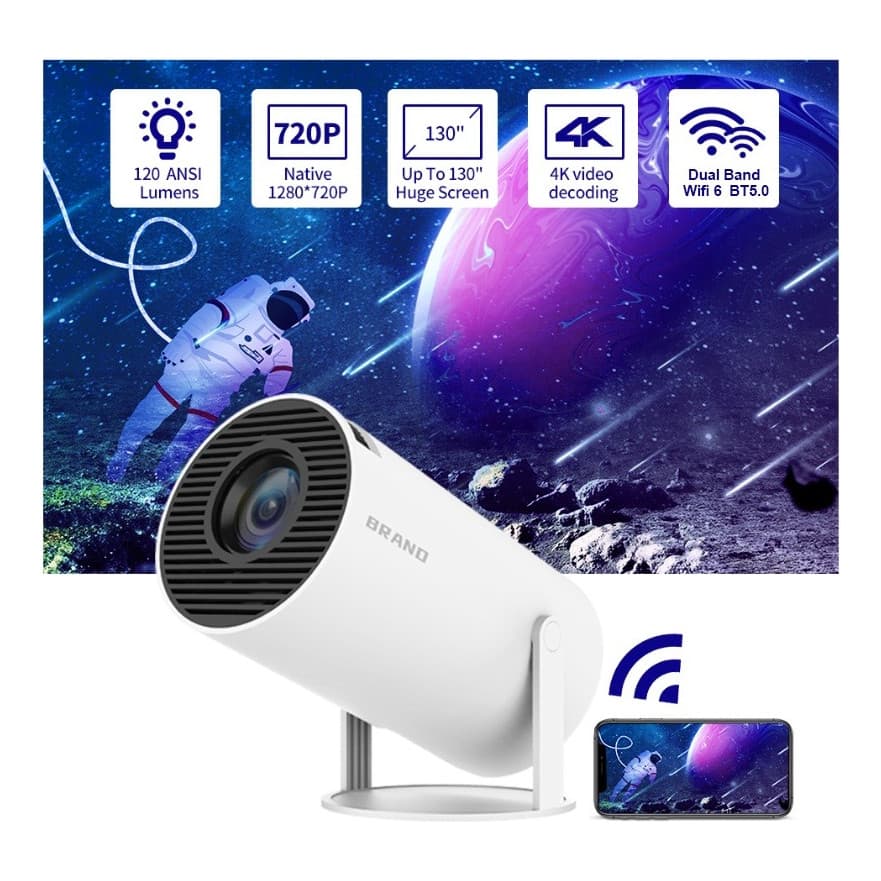 Mini Projetor Android Hd Wifi 5g Bluetooth Smart Tv Portatil