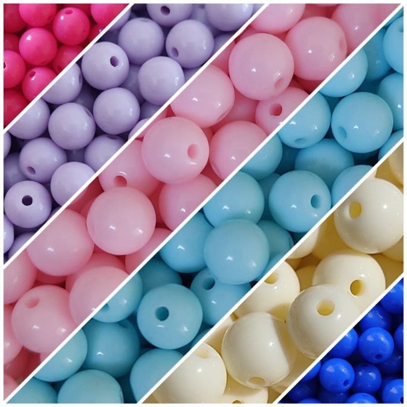 100  bolas acrílicas leitosas 8mm para fazer pulseiras colares e outros.