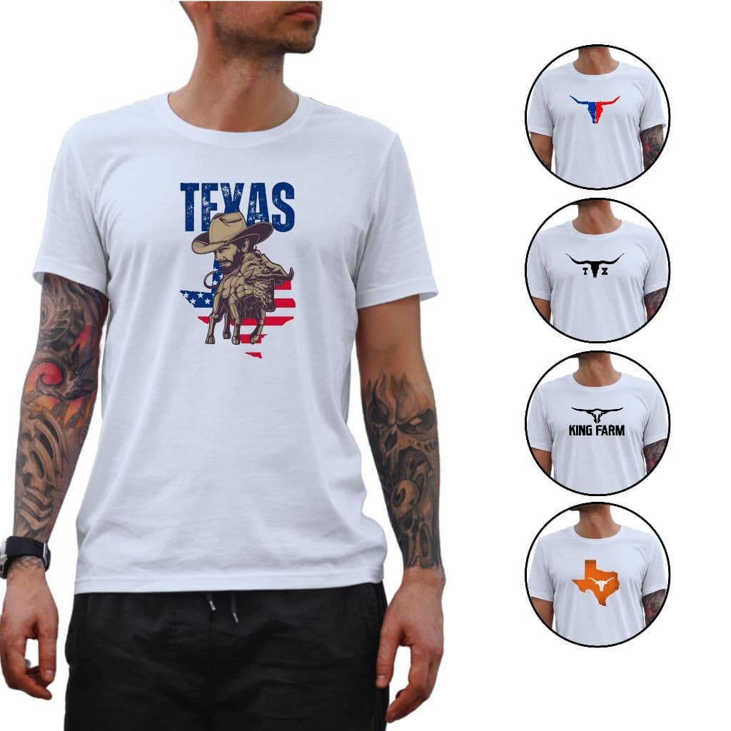 Camiseta TXC Country t-shirt texasfarm Camisa Rodeio Masculino 100% Algodão