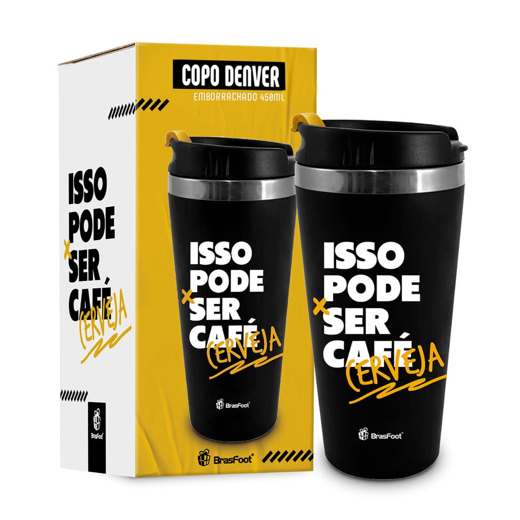 Copo térmico Denver café chá bebidas 450 ml presente divertido