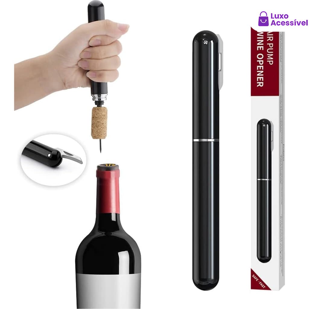 Ferramenta Multiuso com Bomba de Ar: Ideal para Decantar e Abrir Vinhos