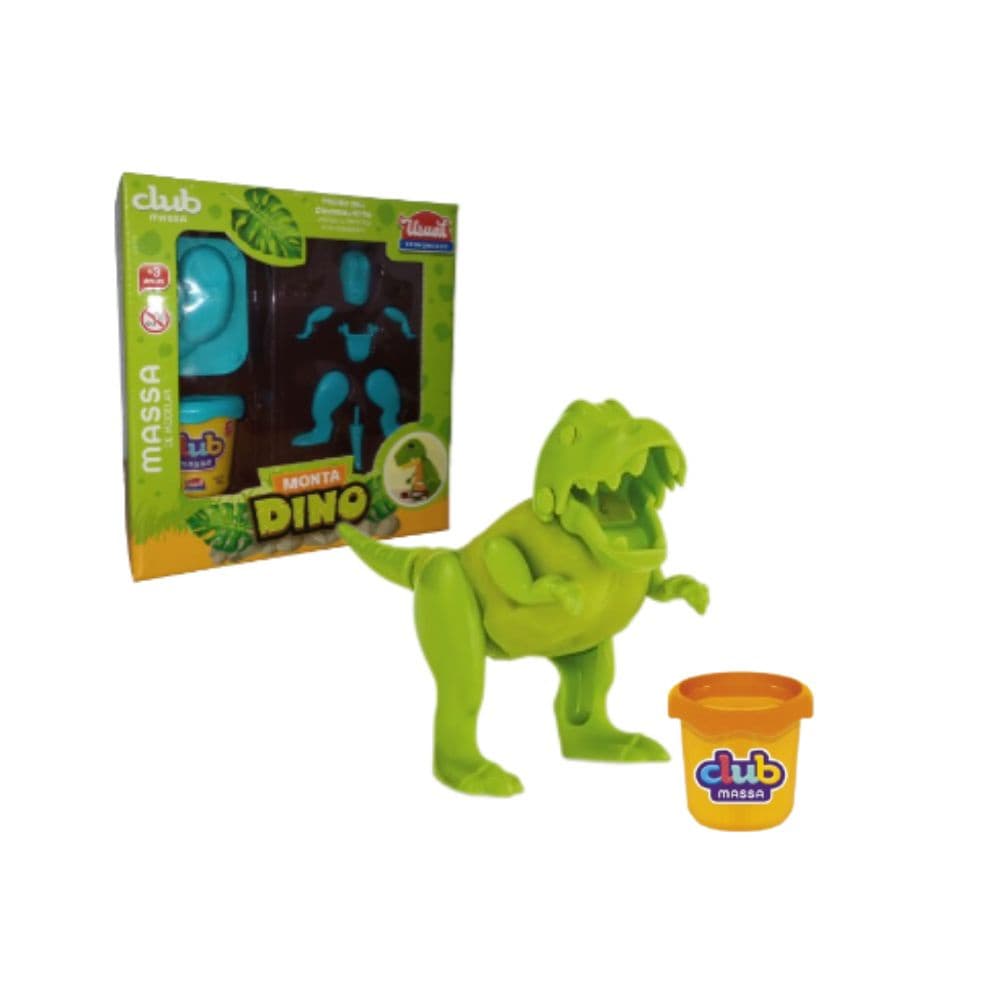 Tiranossauro Rex Monta Dino Brinquedo Club Massa Acessórios massinha de modelar Didático