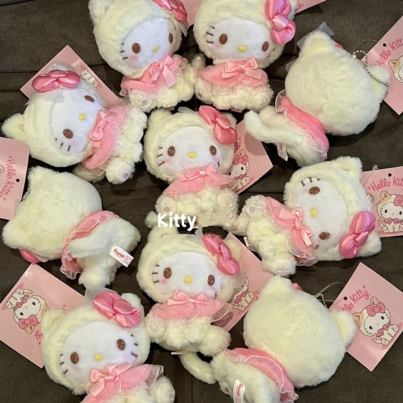 [Haroro] Hellokitty Schoolbag Chaveiro Pequenos Enfeites Desenhos Animados Hello Kitty Saia Pequena Boneca De Pelúcia Pi