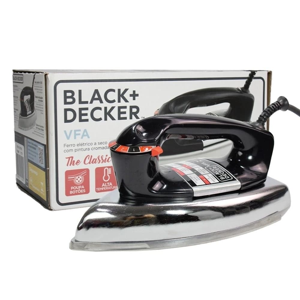Ferro De Passar Roupas Black & Decker Seco Preto Automático