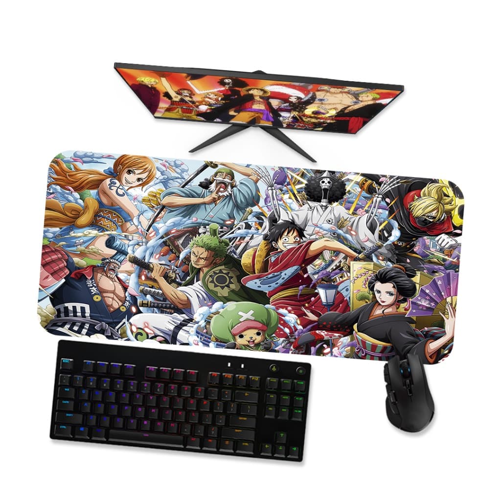 Mouse Pad Gamer Grande  One Piece Tripulação 1  90x40 80x40 60x40 70x30 45x40