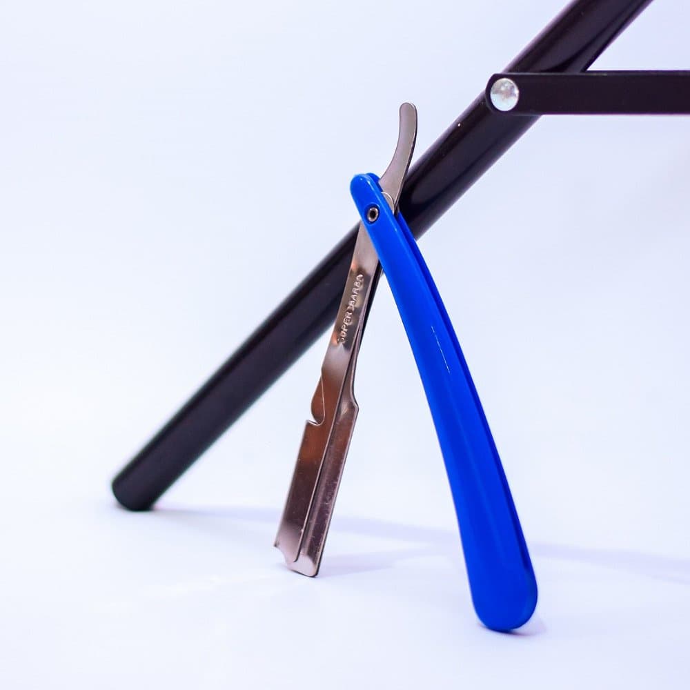 Navalhete Profissional Inox Super Barba Cabo Azul – Barbearia e Uso Doméstico