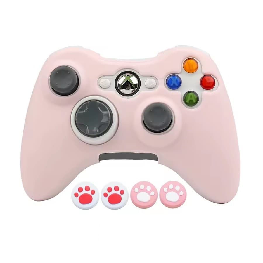CAPA CONTROLE XBOX 360 ROSA PASTEL SILICONE PROTEÇÃO