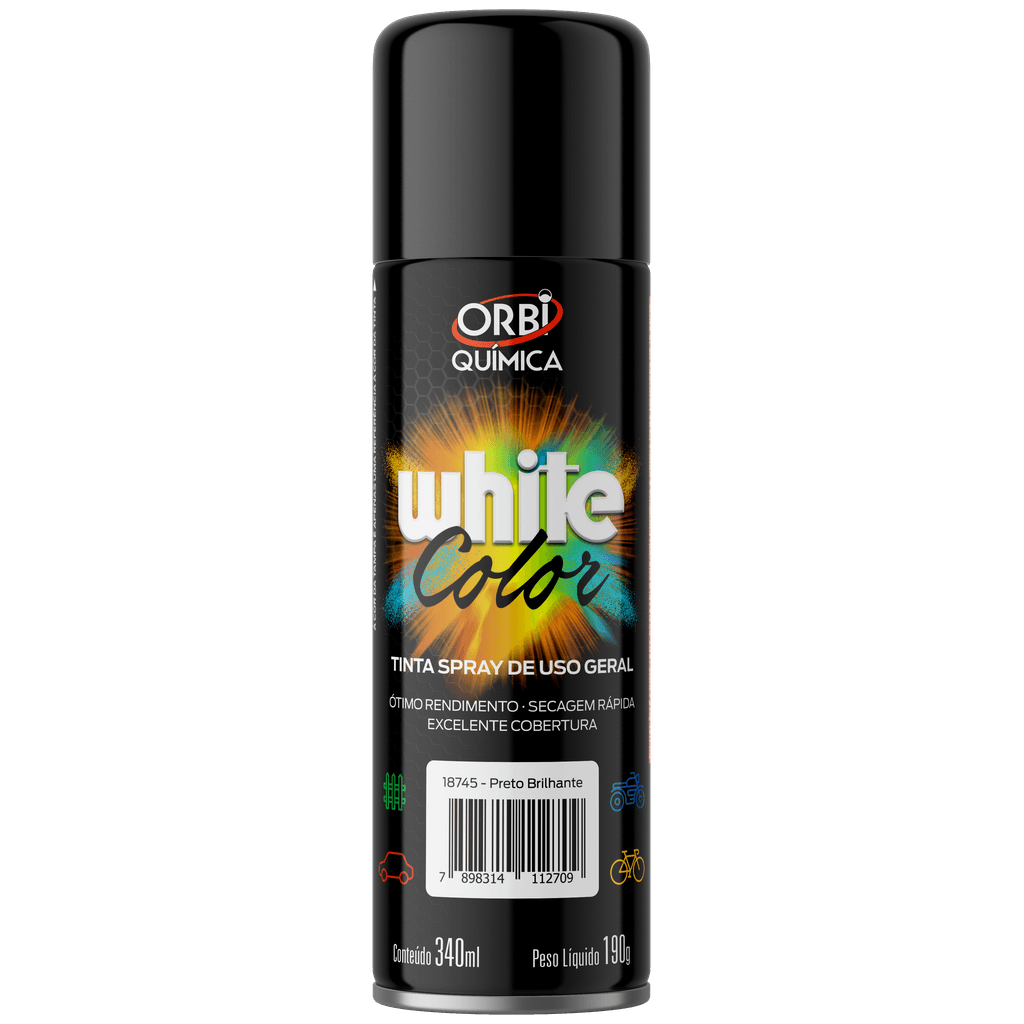 ORBISPRAY TINTA SPRAY PRETO BRILHO
