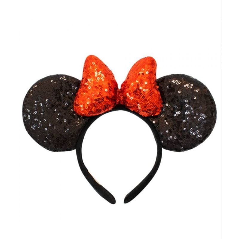 Tiara Laço Vermelho Orelhas Minnie Lantejoulas - Disney