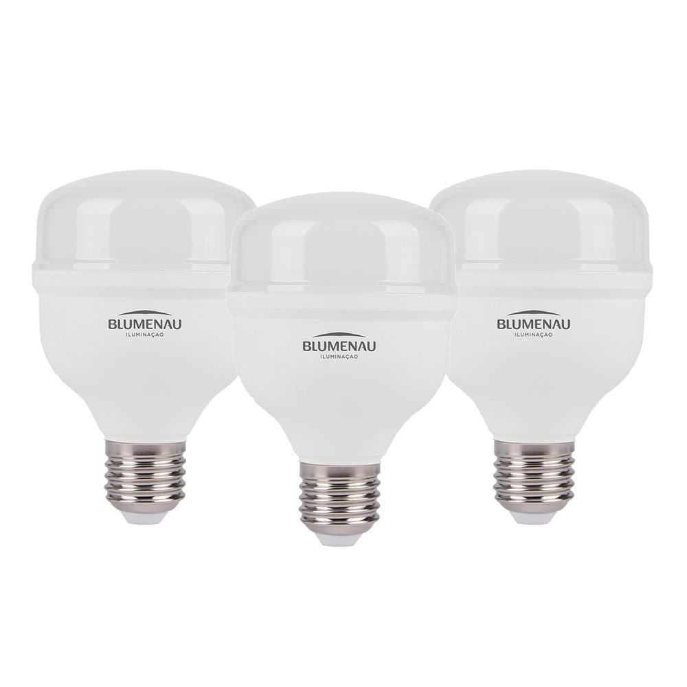 Kit 3 Lâmpada Led Bulbo 40w 6500k Branco Frio E27 Bivolt