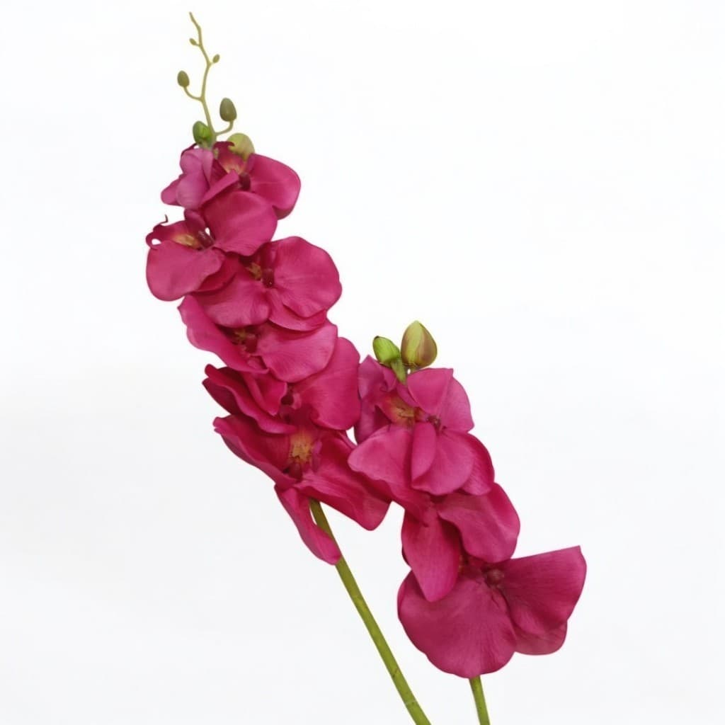 Haste de Orquídea Rosa Flores Artificiais Decorativa - TQ1066