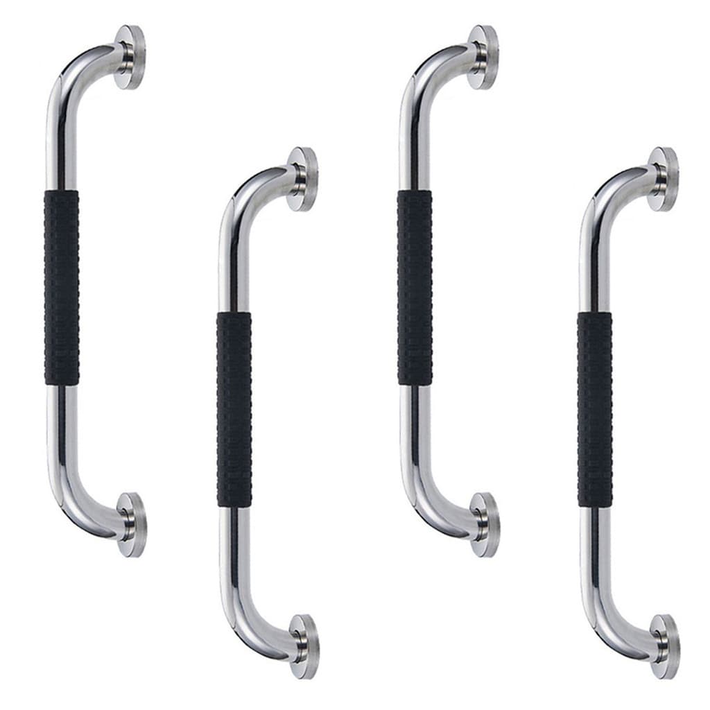 Barra de Apoio Inox 30cm Suporte Antiderrapante Kit 4 unidades Banheiro Box Casa Criança Idoso Acessibilidade