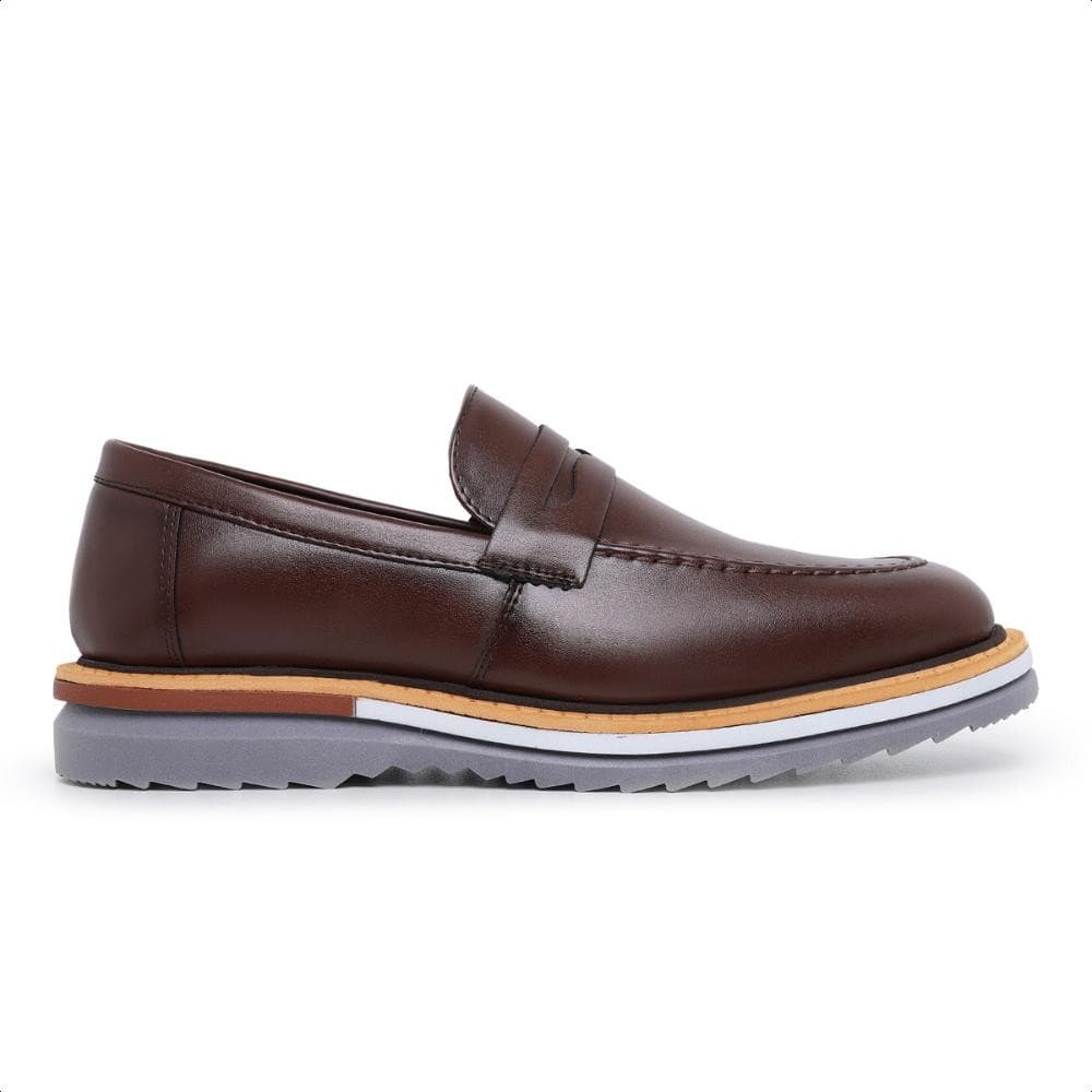 Sapato Social Masculino Derby Mocassim com Sola Tratorada