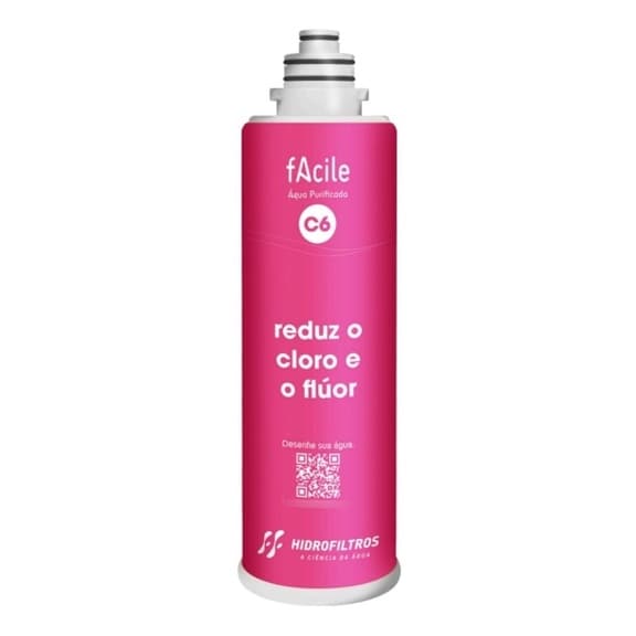 Refil Filtro Facile C6 Reduz Cloro E Flúor Hidro Filtros