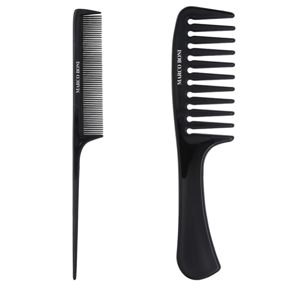 KIT PENTE FINO SEPARADOR + PENTE DENTES LARGOS USO DIARIO MARCO BONI 2238