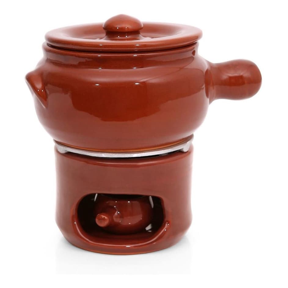 Conjunto Aparelho De Fondue De Barro Profissional 800 Ml Restaurante Buffet