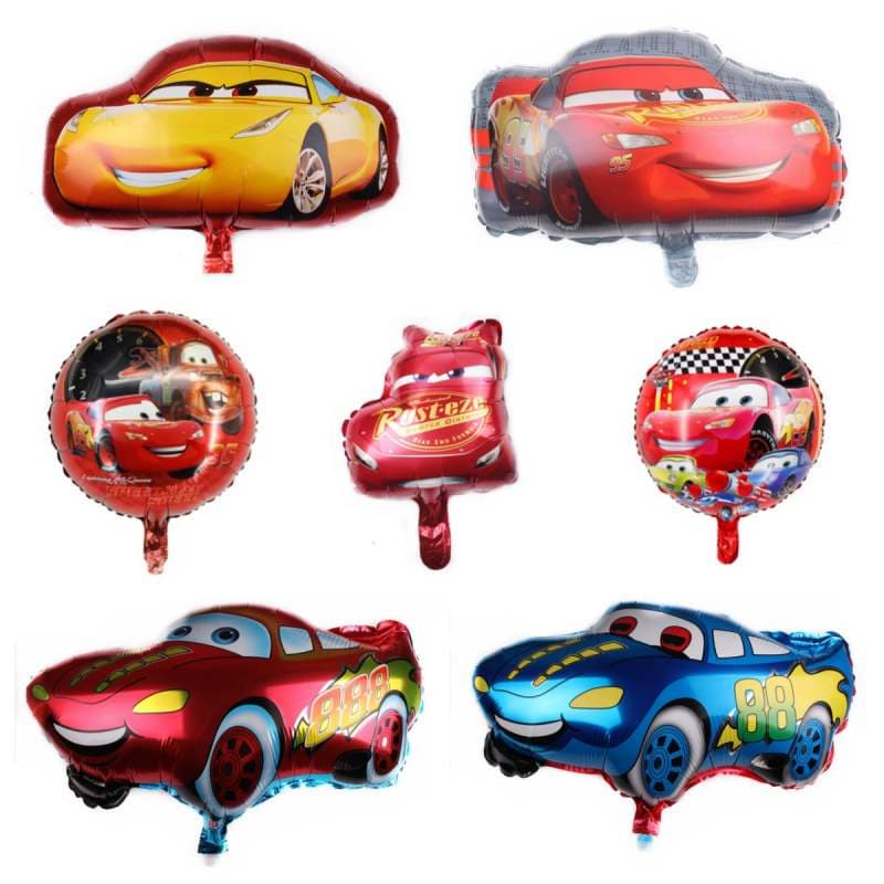 Balão de filme de alumínio do carro McQueen/Balão de decoração da festa de aniversário do brinquedo do tema do carro