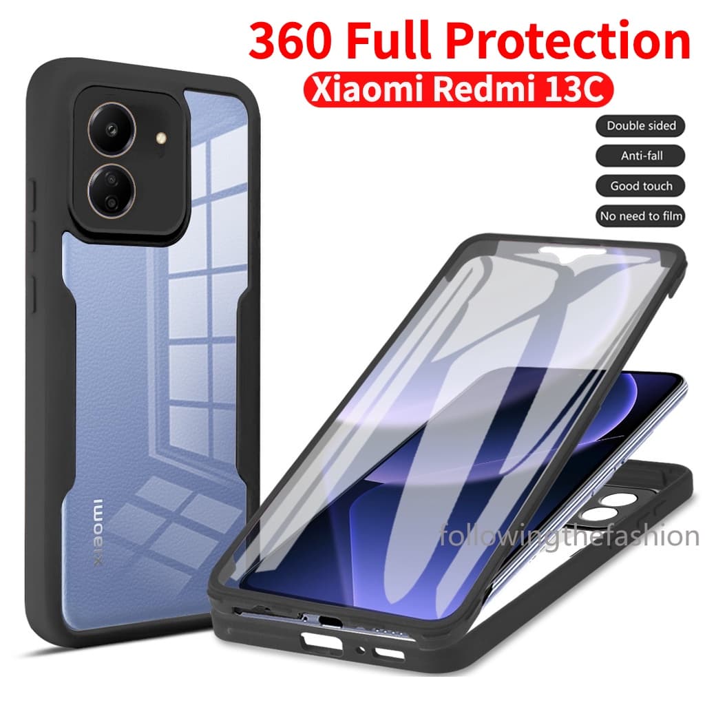 Para Xiaomi Redmi 13C 4G 5G 13 C 13C 5G 2023 14C 2025 Caso De Telefone 360 ° Acrílico Dupla Face Protetor Completo Com P