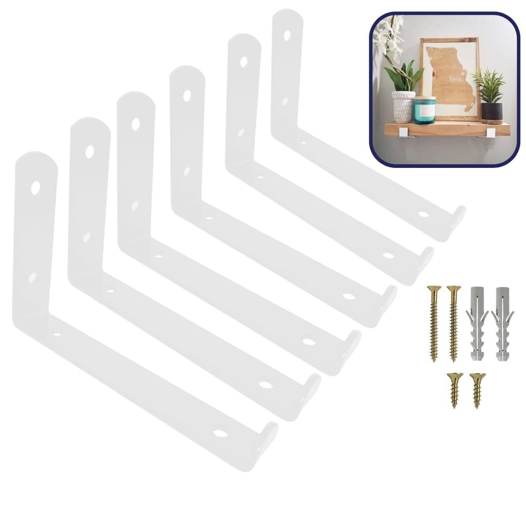 Mão Francesa Invertida 25cm 6 peças 3mm p/ Prateleira Branca