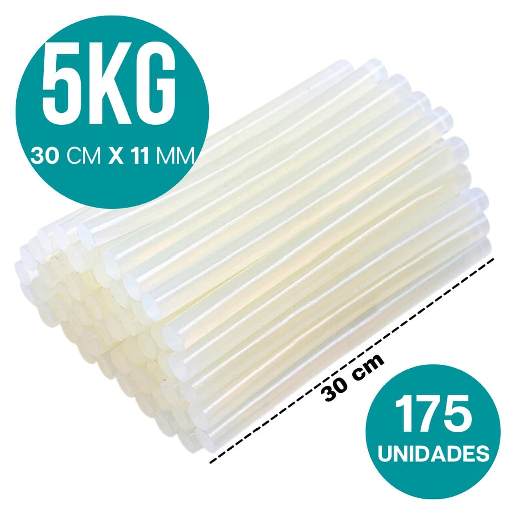 Refil 5KG Bastões de Cola Quente Grosso 30cm x 11mm 175 Und