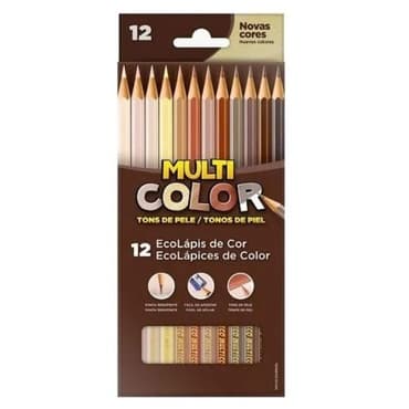 Lápis de Cor Tons de Pele MultiColor 12 Cores