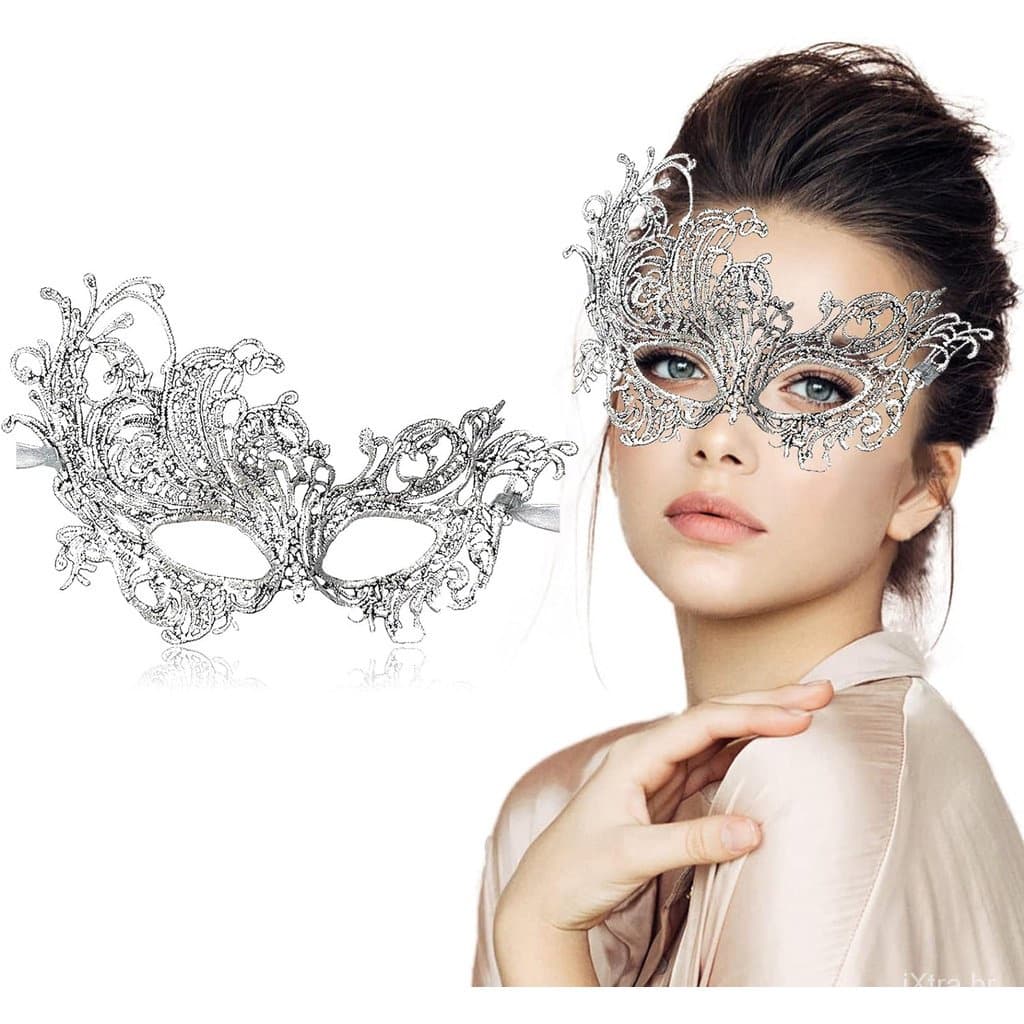 Máscara Masquerade para As Mulheres Máscaras de Renda Venetian Masquerade Party Costume Party Halloween Carnaval Fit para Adultos, Soft & Black