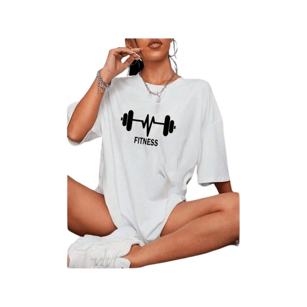 Camiseta Feminina 100% Algodão Academia Fitness Treino Halteres Unissex Envio Imediato