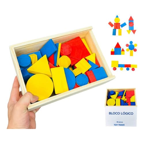 Blocos Lógicos Em Madeira - Jogo Pedagógico TOY TRADE