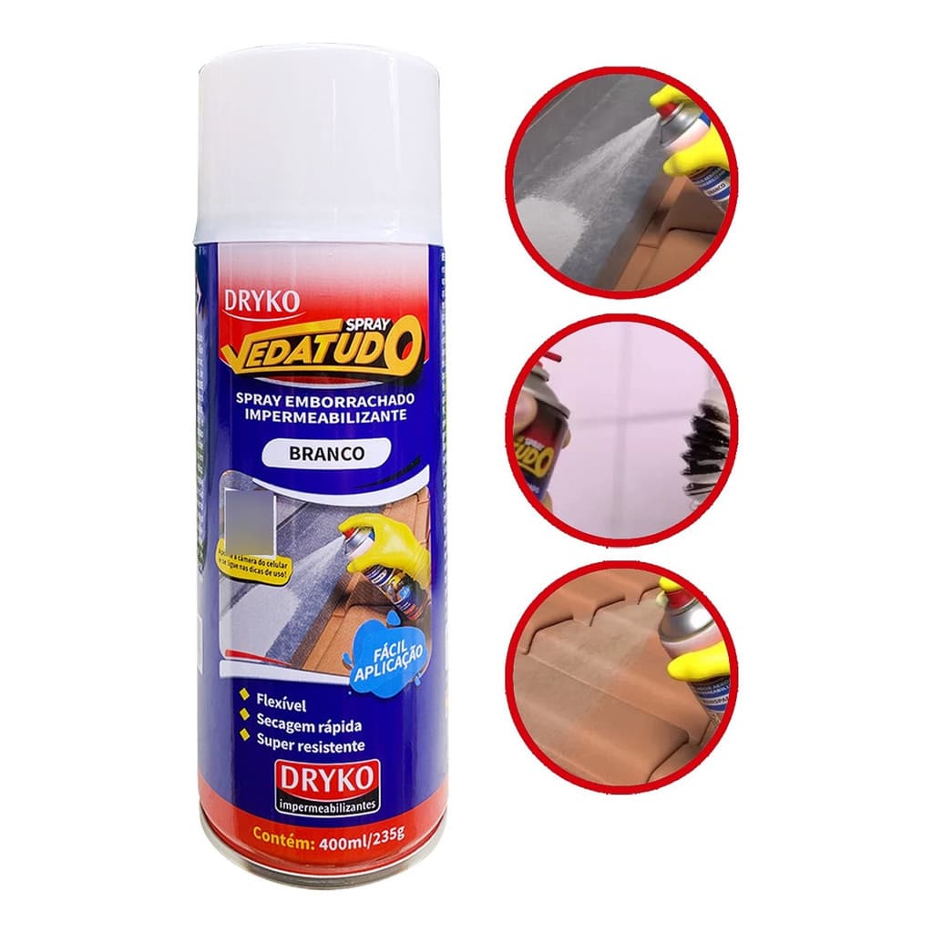 Spray Emborrachado Impermeabilizante Dryko 400ml Cores